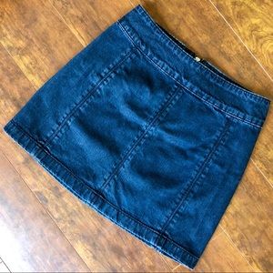 FREE PEOPLE Black Denim Mini Skirt 6